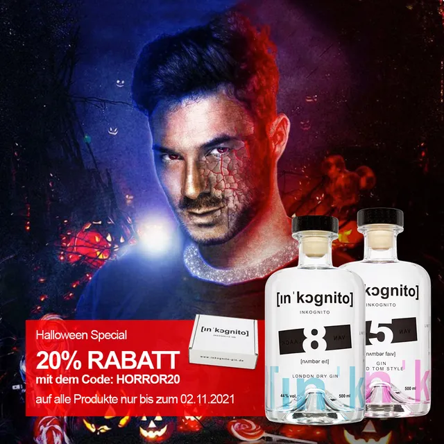 Halloween-Aktion mit Inkognito Gin
